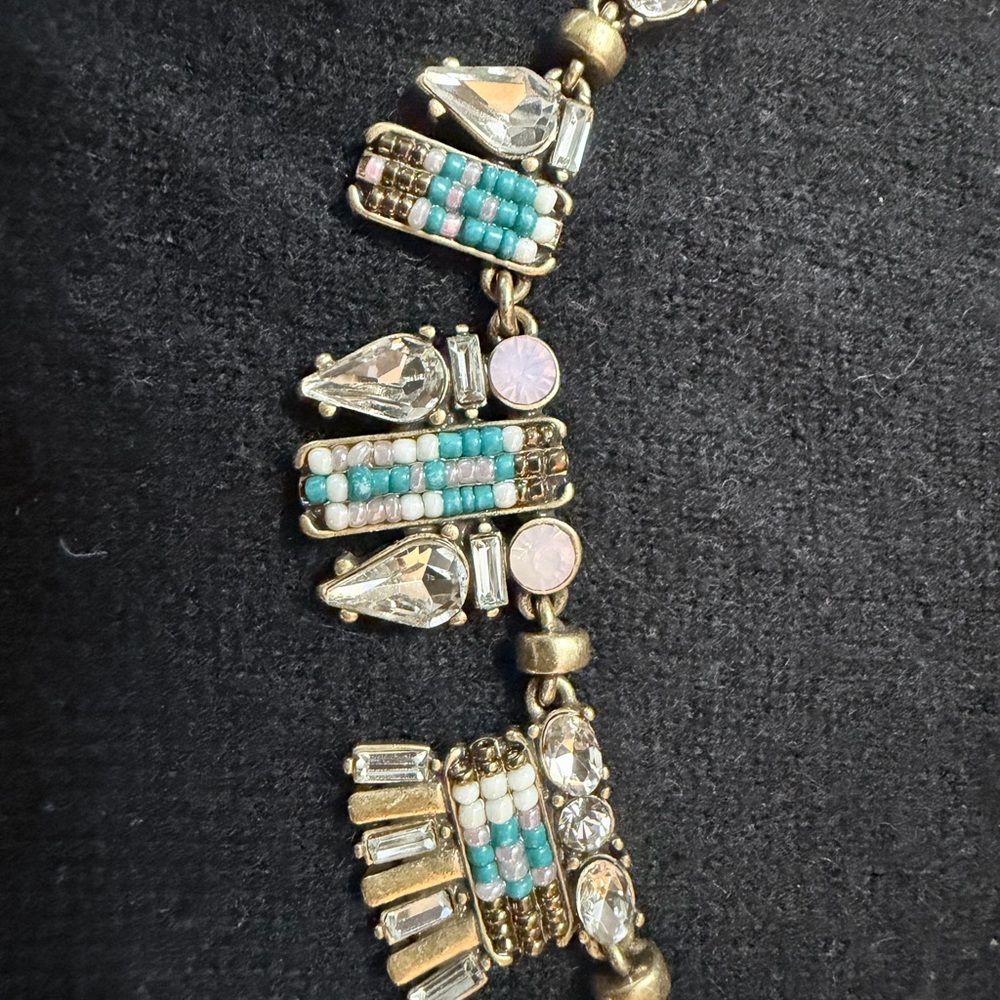 J. Crew Gold and Turquoise Statement Necklace - Picture 2 of 4